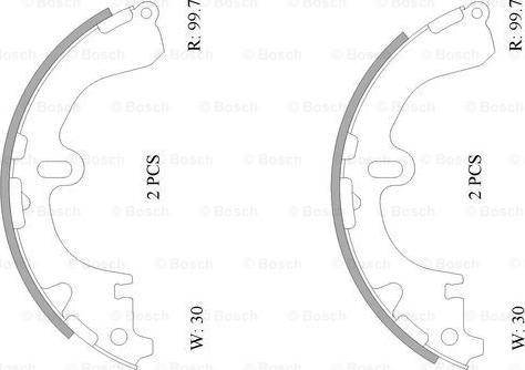 BOSCH 0 986 AB0 107 - Brake Shoe Set autospares.lv