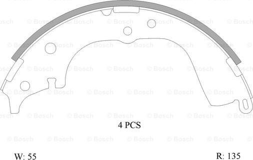 BOSCH 0 986 AB0 115 - Brake Shoe Set autospares.lv