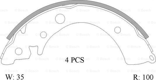 BOSCH 0 986 AB0 801 - Brake Shoe Set autospares.lv