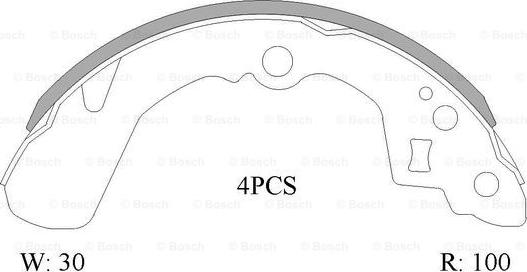 BOSCH 0 986 AB0 875 - Brake Shoe Set autospares.lv