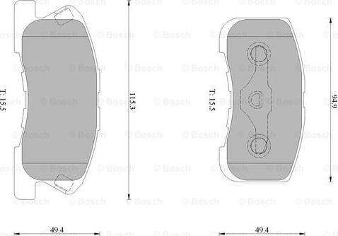 BOSCH 0 986 AB0 220 - Brake Pad Set, disc brake autospares.lv