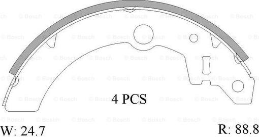 BOSCH 0 986 AB1 555 - Brake Shoe Set autospares.lv