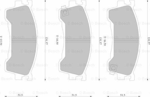 BOSCH 0 986 AB1 098 - Brake Pad Set, disc brake autospares.lv