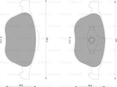 BOSCH 0 986 AB1 005 - Brake Pad Set, disc brake autospares.lv