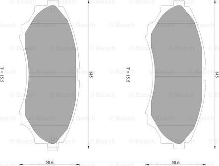 BOSCH 0 986 AB1 002 - Brake Pad Set, disc brake autospares.lv