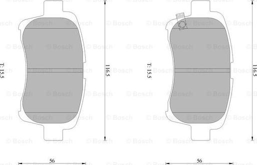 BOSCH 0 986 AB1 014 - Brake Pad Set, disc brake autospares.lv