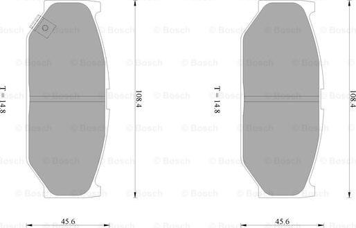 BOSCH 0 986 AB1 087 - Brake Pad Set, disc brake autospares.lv