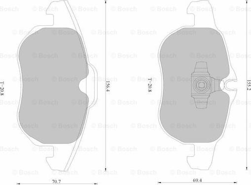 BOSCH 0 986 AB1 702 - Brake Pad Set, disc brake autospares.lv