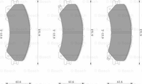 BOSCH 0 986 AB3 542 - Brake Pad Set, disc brake autospares.lv