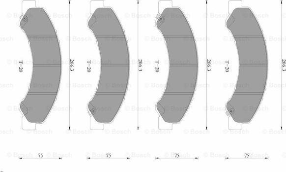 BOSCH 0 986 AB3 521 - Brake Pad Set, disc brake autospares.lv