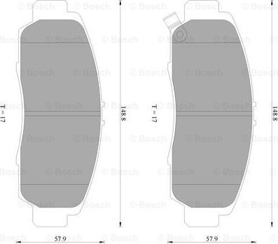 BOSCH 0 986 AB2 381 - Brake Pad Set, disc brake autospares.lv