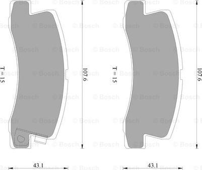 BOSCH 0 986 AB2 258 - Brake Pad Set, disc brake autospares.lv