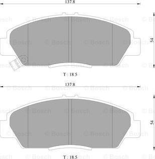 BOSCH 0 986 AB2 212 - Brake Pad Set, disc brake autospares.lv