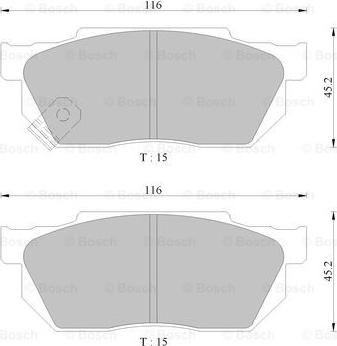 BOSCH 0 986 AB2 225 - Brake Pad Set, disc brake autospares.lv