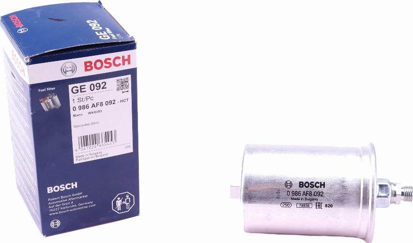 BOSCH 0 986 AF8 092 - Fuel filter autospares.lv