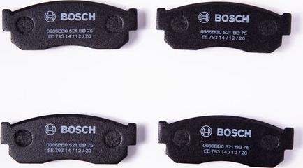 BOSCH 0 986 BB0 521 - Brake Pad Set, disc brake autospares.lv