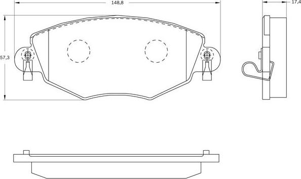 BOSCH 0 986 BB0 574 - Brake Pad Set, disc brake autospares.lv