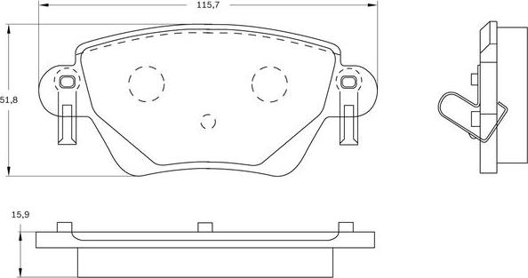 BOSCH 0 986 BB0 577 - Brake Pad Set, disc brake autospares.lv