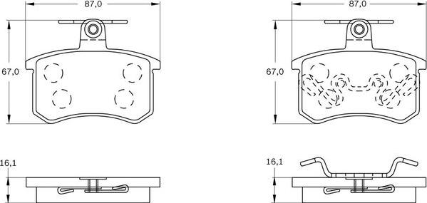 BOSCH 0 986 BB0 105 - Brake Pad Set, disc brake autospares.lv