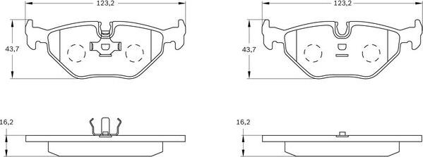 BOSCH 0 986 BB0 175 - Brake Pad Set, disc brake autospares.lv