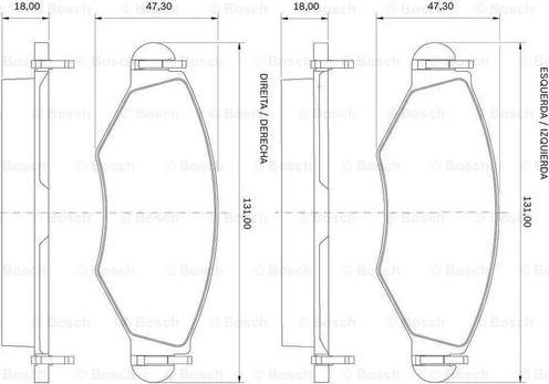 BOSCH 0 986 BB0 305 - Brake Pad Set, disc brake autospares.lv