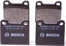 BOSCH 0 986 BB0 252 - Brake Pad Set, disc brake autospares.lv