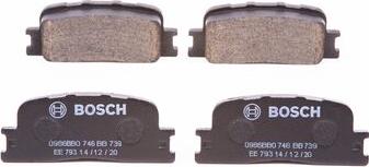 BOSCH 0 986 BB0 746 - Brake Pad Set, disc brake autospares.lv