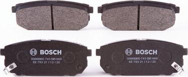 BOSCH 0 986 BB0 743 - Brake Pad Set, disc brake autospares.lv