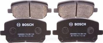 BOSCH 0 986 BB0 754 - Brake Pad Set, disc brake autospares.lv