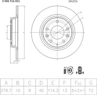 BOSCH 0 986 T16 851 - Brake Disc autospares.lv