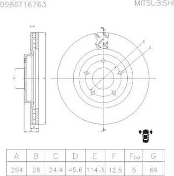 BOSCH 0 986 T16 763 - Brake Disc autospares.lv