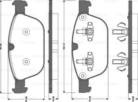 BOSCH 0 986 TB3 095 - Brake Pad Set, disc brake autospares.lv