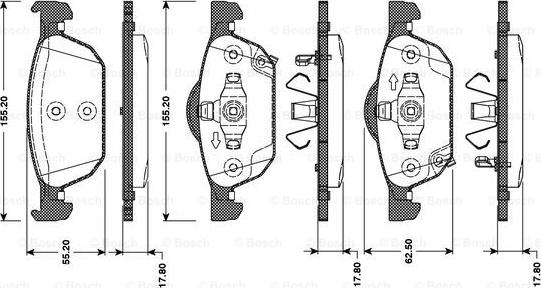 BOSCH 0 986 TB3 092 - Brake Pad Set, disc brake autospares.lv