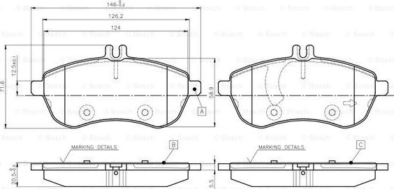 BOSCH 0 986 TB3 048 - Brake Pad Set, disc brake autospares.lv