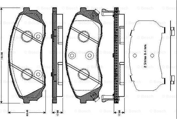 BOSCH 0 986 TB3 043 - Brake Pad Set, disc brake autospares.lv