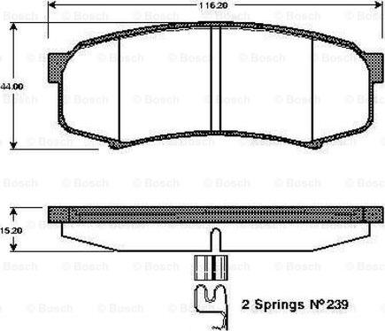 BOSCH 0 986 TB3 051 - Brake Pad Set, disc brake autospares.lv