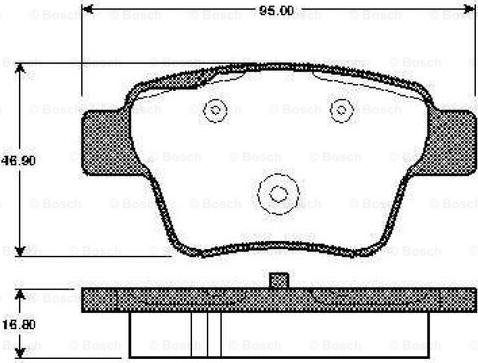 BOSCH 0 986 TB3 058 - Brake Pad Set, disc brake autospares.lv