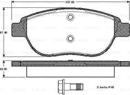 BOSCH 0 986 TB3 057 - Brake Pad Set, disc brake autospares.lv