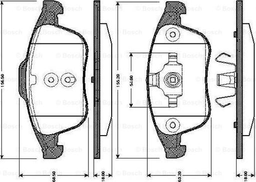 BOSCH 0 986 TB3 065 - Brake Pad Set, disc brake autospares.lv