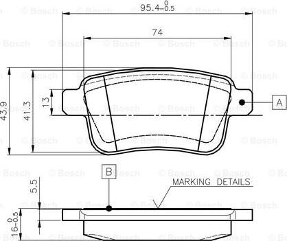 BOSCH 0 986 TB3 063 - Brake Pad Set, disc brake autospares.lv