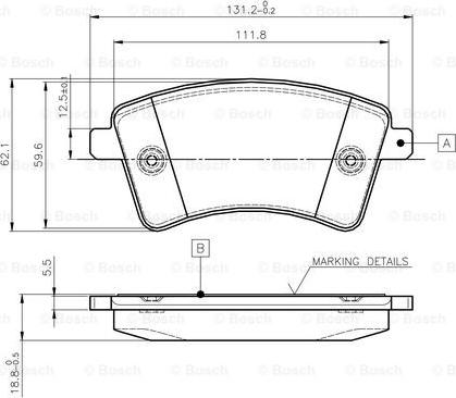 BOSCH 0 986 TB3 062 - Brake Pad Set, disc brake autospares.lv