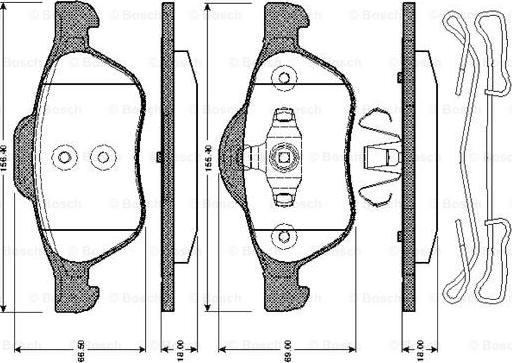 BOSCH 0 986 TB3 067 - Brake Pad Set, disc brake autospares.lv