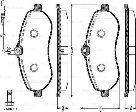 BOSCH 0 986 TB3 015 - Brake Pad Set, disc brake autospares.lv