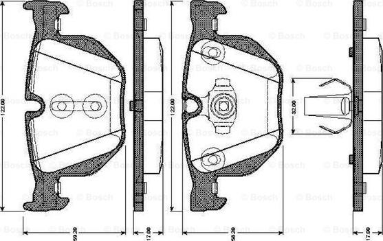 BOSCH 0 986 TB3 034 - Brake Pad Set, disc brake autospares.lv