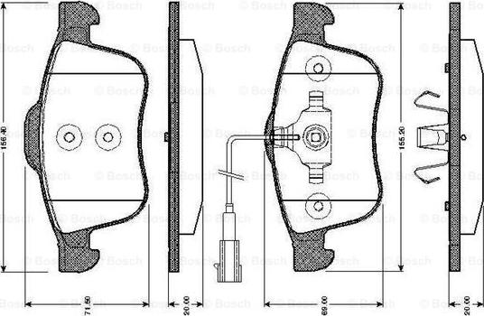 BOSCH 0 986 TB3 031 - Brake Pad Set, disc brake autospares.lv