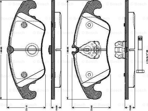 BOSCH 0 986 TB3 032 - Brake Pad Set, disc brake autospares.lv