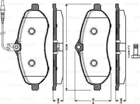 BOSCH 0 986 TB3 037 - Brake Pad Set, disc brake autospares.lv