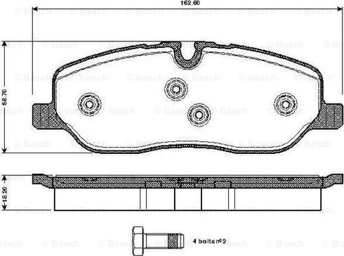 BOSCH 0 986 TB3 022 - Brake Pad Set, disc brake autospares.lv