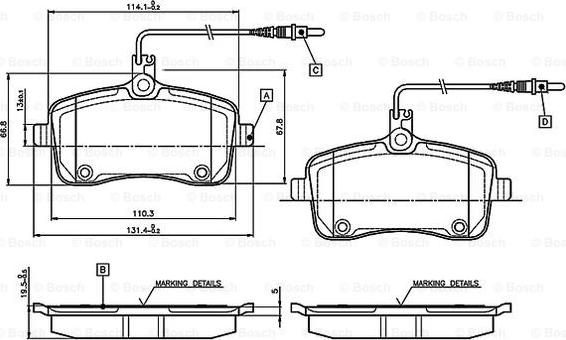 BOSCH 0 986 TB3 076 - Brake Pad Set, disc brake autospares.lv