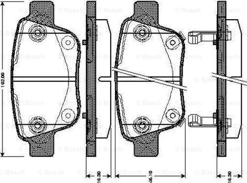 BOSCH 0 986 TB3 072 - Brake Pad Set, disc brake autospares.lv